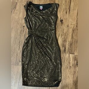 Vince Camuto gold sleeveless dress, EUC. Size 6